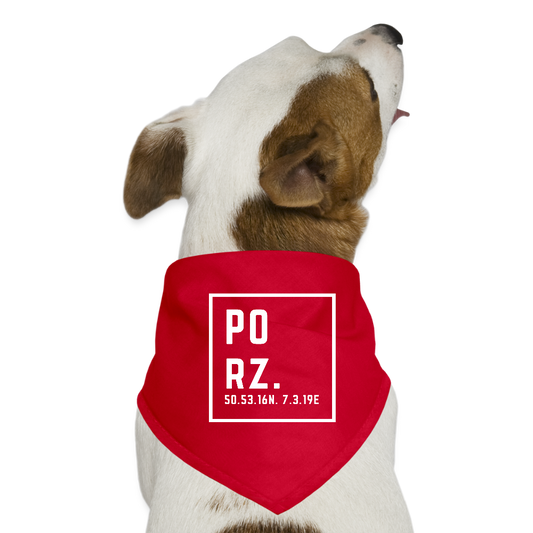 Porz Koordinaten (Druck) - Hunde-Bandana - Rot