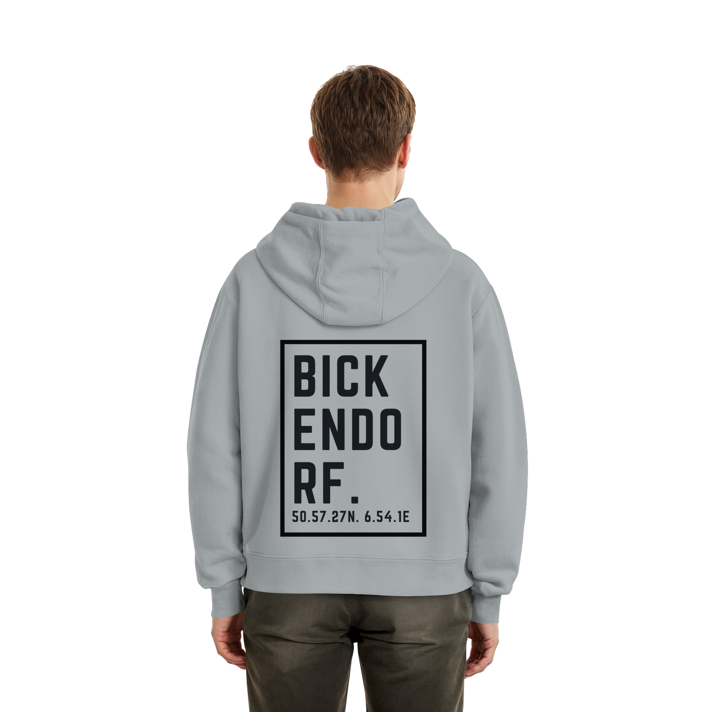 Bickendorf Koordinaten (großer Druck Rücken) - Fluffy Boxcut Hoodie