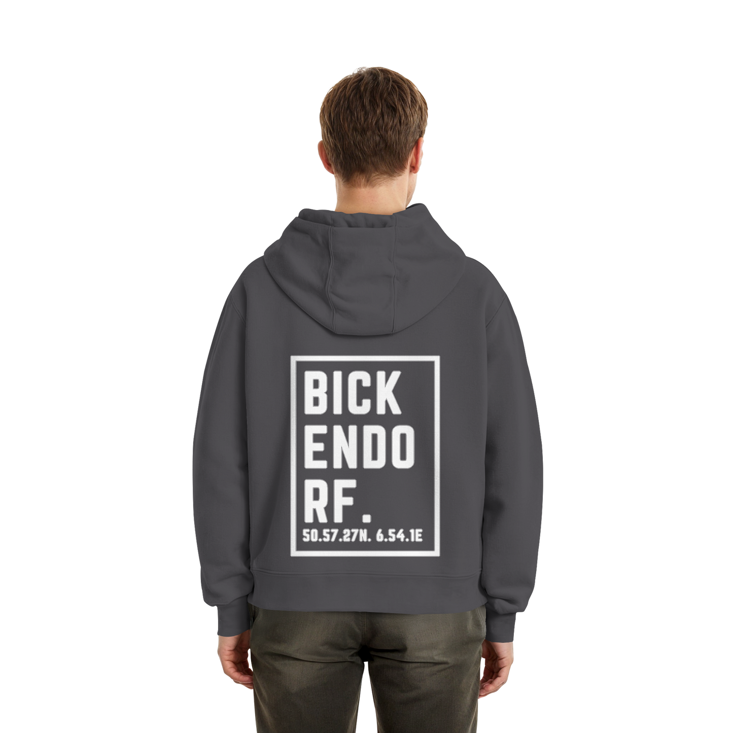 Bickendorf Koordinaten (großer Druck auf dem Rücken) - Fluffy Boxcut Zipper