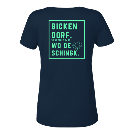 Wo de Sonn schingk - Bickendorf Druck Rücken - Ladies V-Neck Shirt