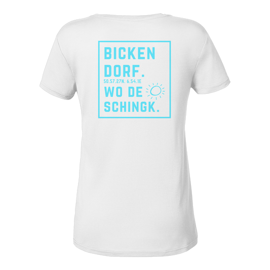 Wo de Sonn schingk - Bickendorf Druck Rücken - Ladies V-Neck Shirt