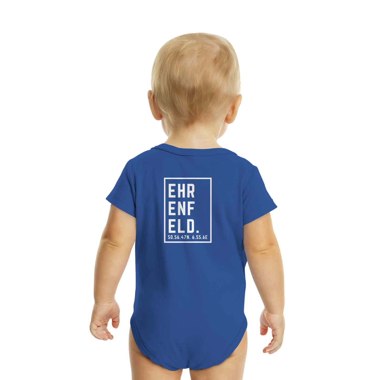 Ehrenfeld Koordinaten (großer Druck auf dem Rücken) - Organic Baby Bodysuit