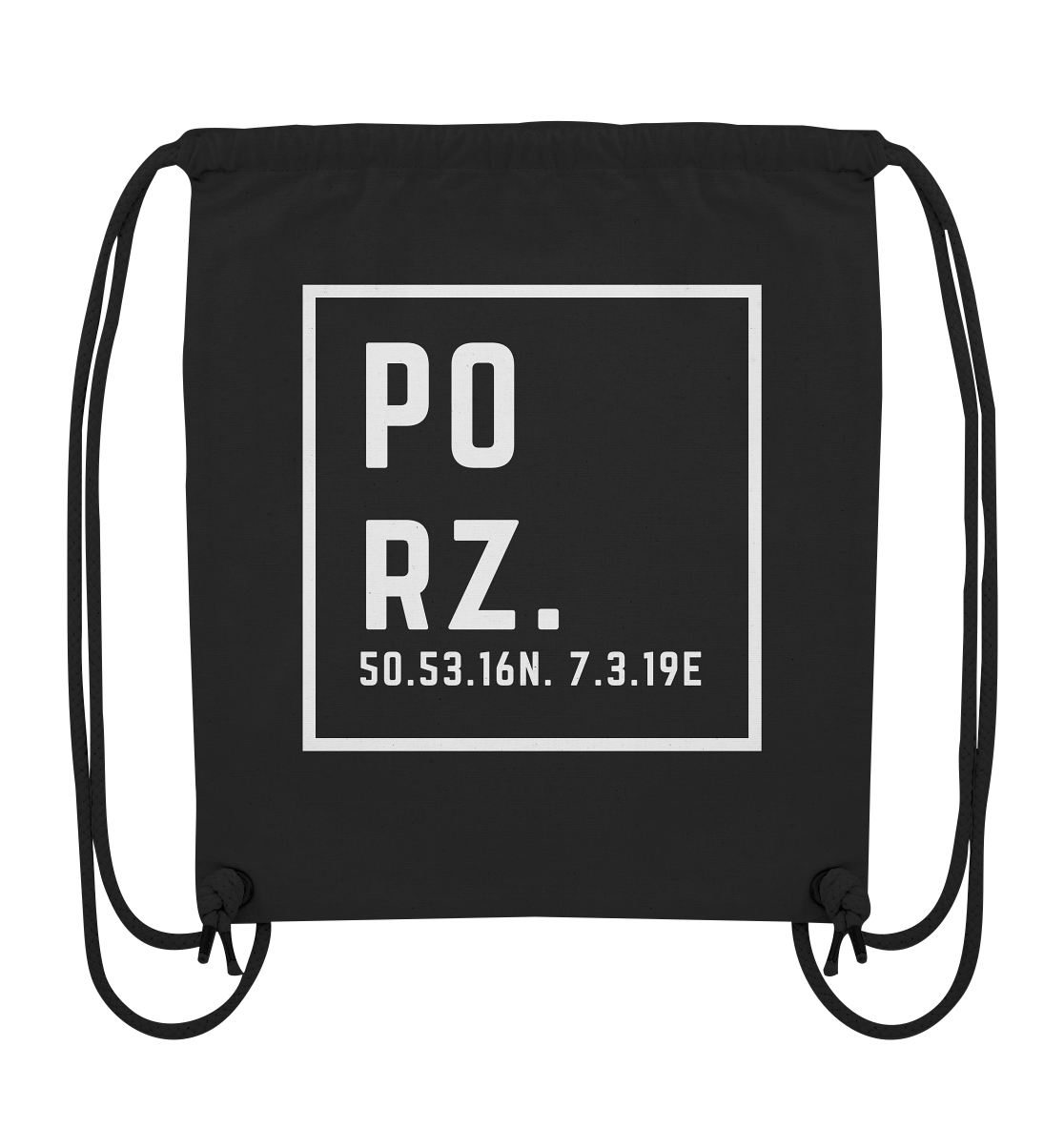 Porz Koordinaten (Druck) - Organic Gym-Bag
