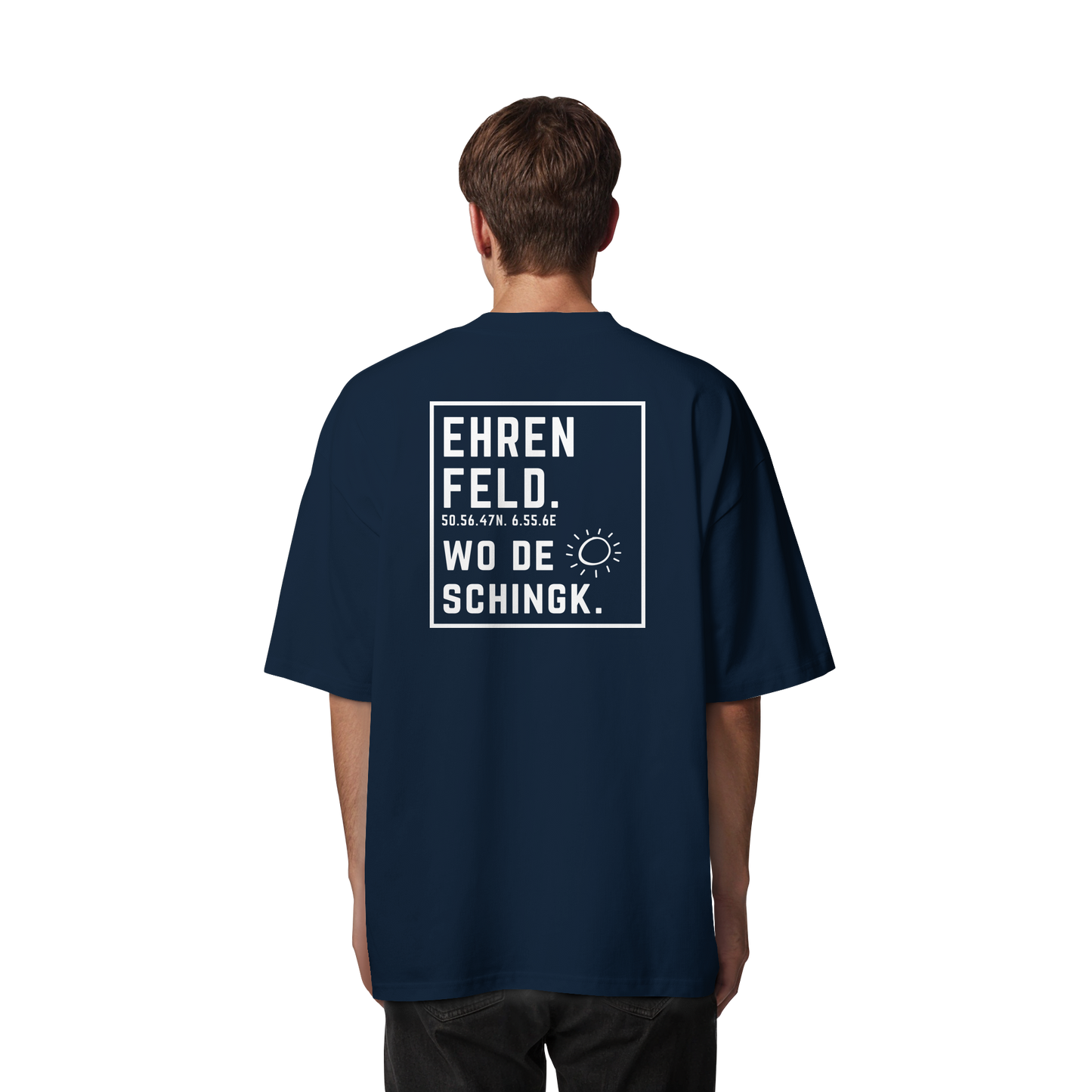 Wo de Sonn schingk - Ehrenfeld Druck Rücken - Organic Oversize Shirt