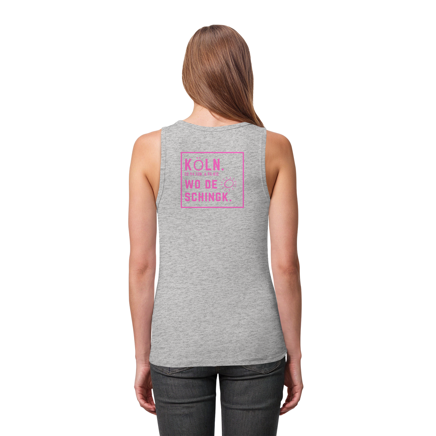 Wo de Sonn schingk - Köln Druck Rücken - Womens Organic Fitted Tank Top