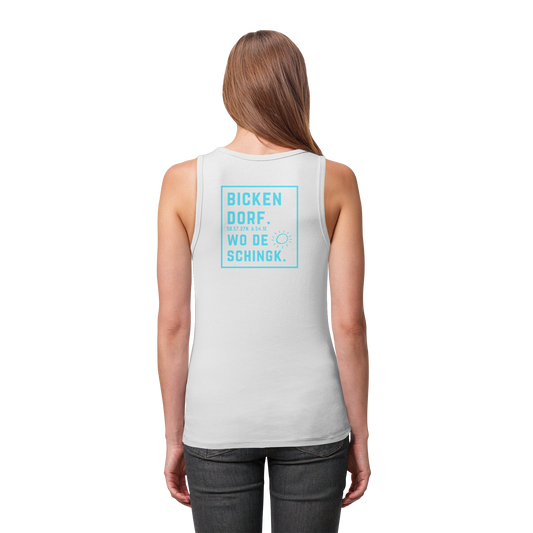 Wo de Sonn schingk - Bickendorf Druck Rücken - Womens Organic Fitted Tank Top