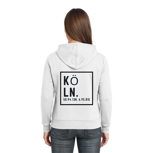 Köln Koordinaten (großer Druck auf dem Rücken) - Zipper