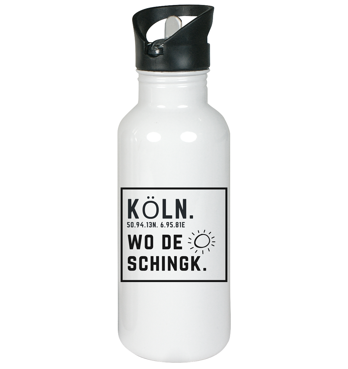 Wo de Sonn schingk - Köln Druck - Accessoires - Edelstahl-Trinkflasche
