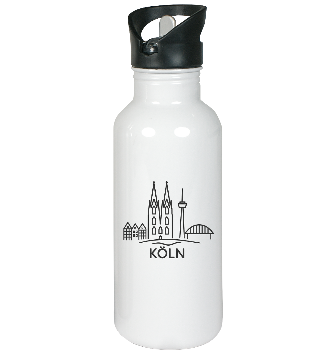 Köln Skyline (Druck) - Accessoires - Edelstahl-Trinkflasche