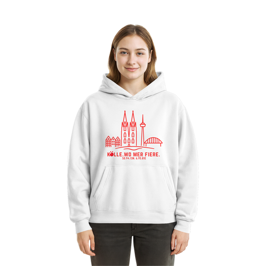 Skyline Fiere Druck - Fluffy Boxcut Hoodie