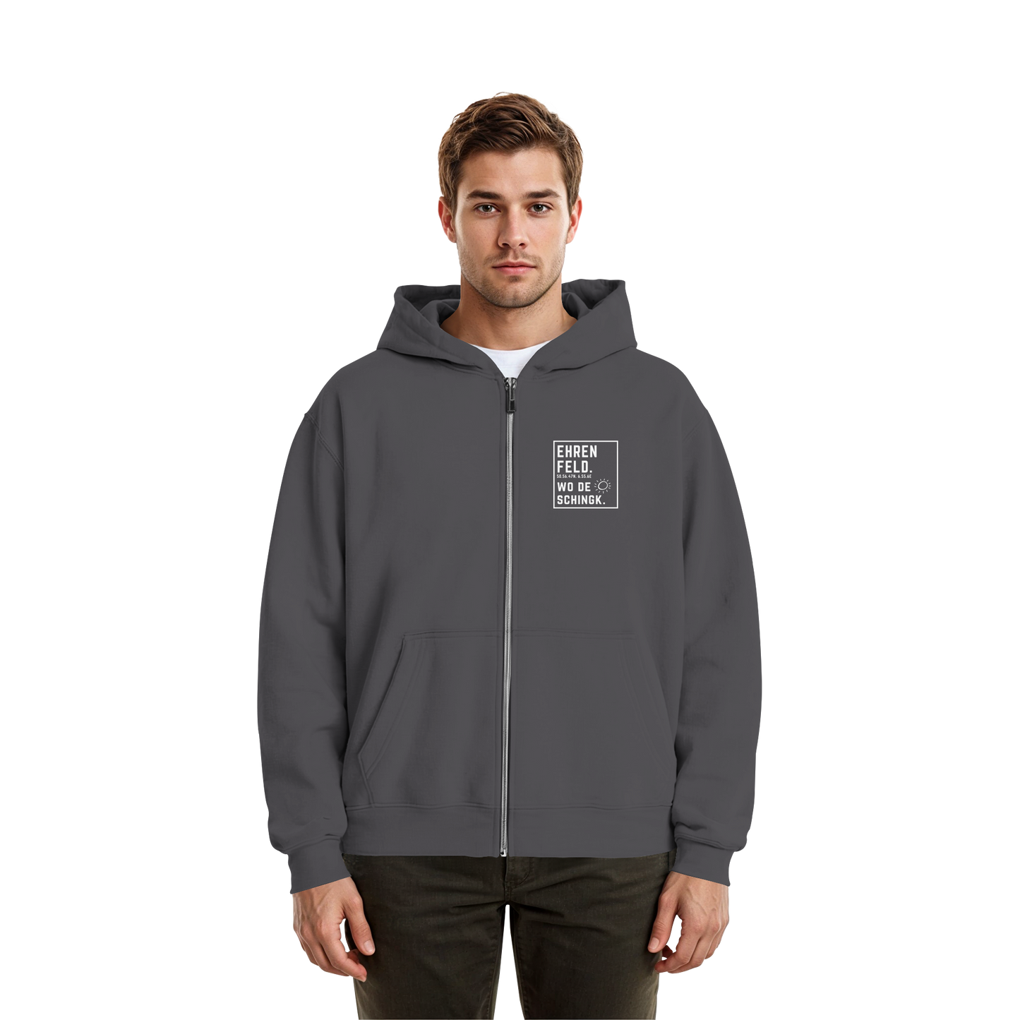 Wo de Sonn schingk - Ehrenfeld Druck - Fluffy Boxcut Zipper
