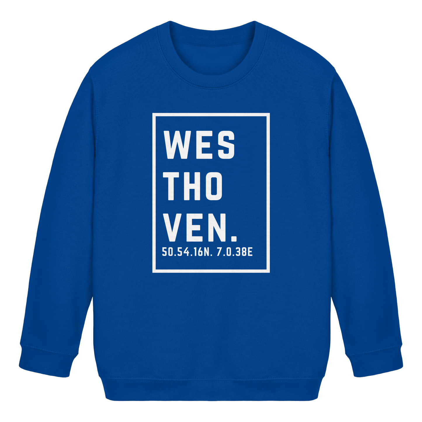 Westhoven Koordinaten (großer Druck auf der Brust) - Kids Basic Sweatshirt