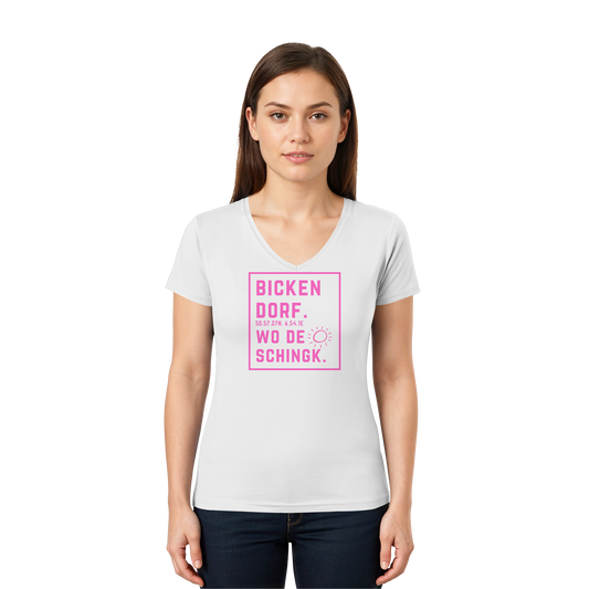 Wo de Sonn schingk - Bickendorf Druck - Ladies V-Neck Shirt
