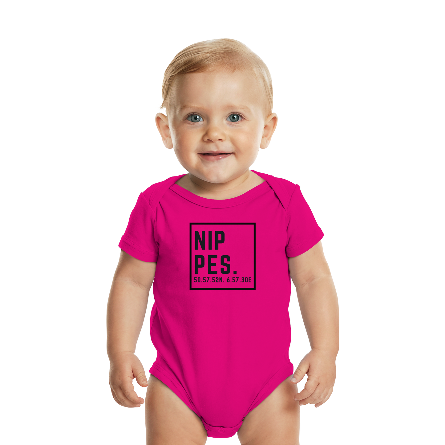 Nippes Koordinaten (großer Druck auf der Brust) - Organic Baby Bodysuit