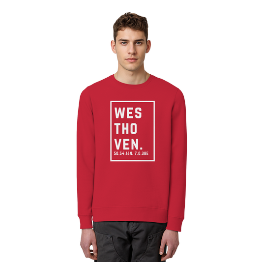 Westhoven Koordinaten (großer Druck auf der Brust) - Organic Basic Unisex Sweatshirt