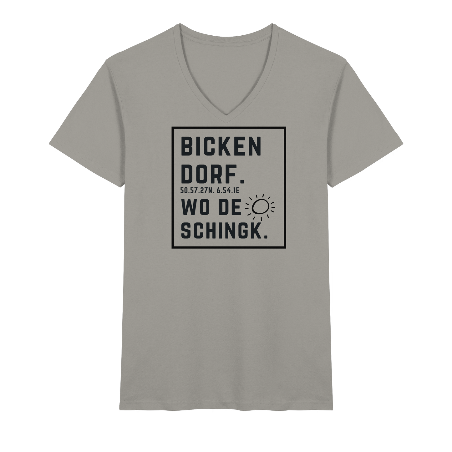 Wo de Sonn schingk - Bickendorf Druck - V-Neck Shirt