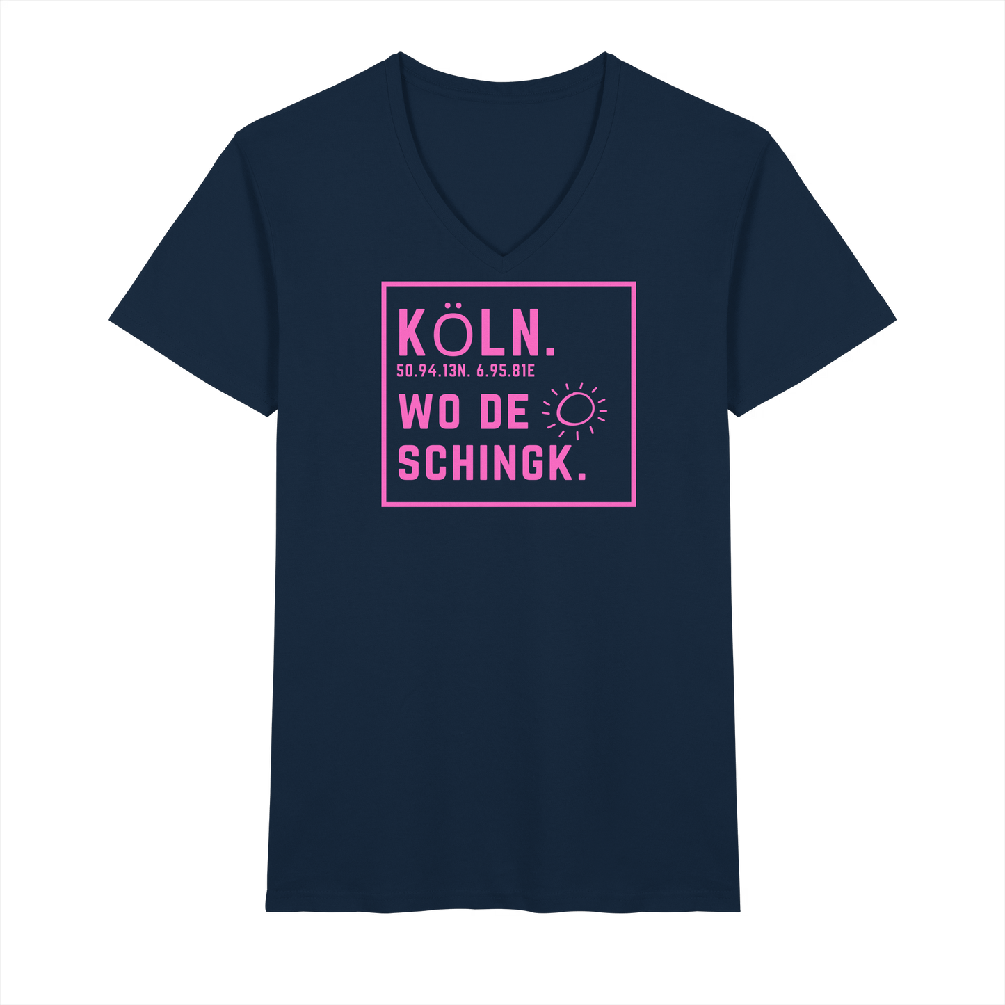 Wo de Sonn schingk - Köln Druck - V-Neck Shirt