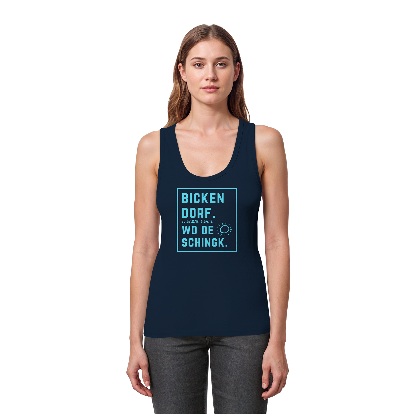 Wo de Sonn schingk - Bickendorf Druck - Womens Organic Fitted Tank Top