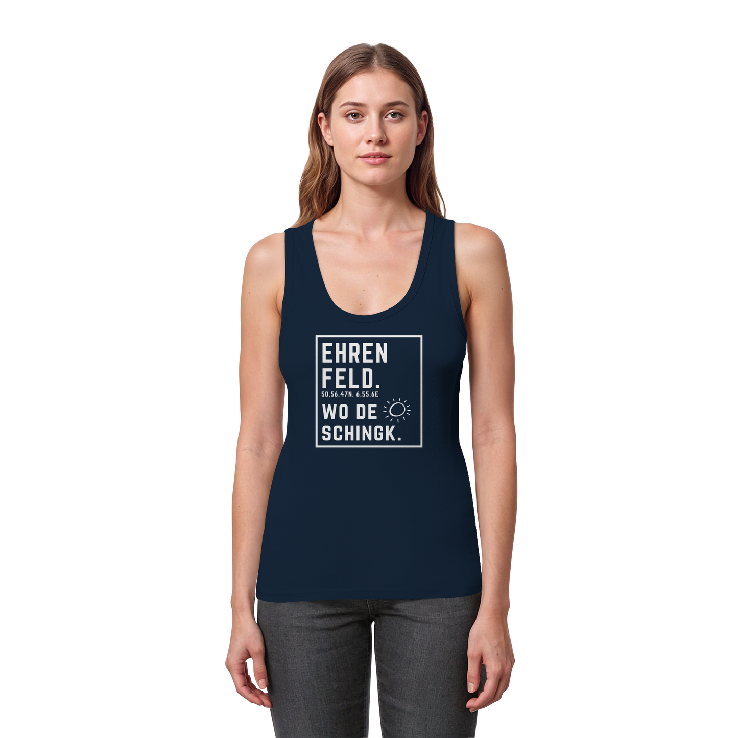 Wo de Sonn schingk - Ehrenfeld Druck - Womens Organic Fitted Tank Top