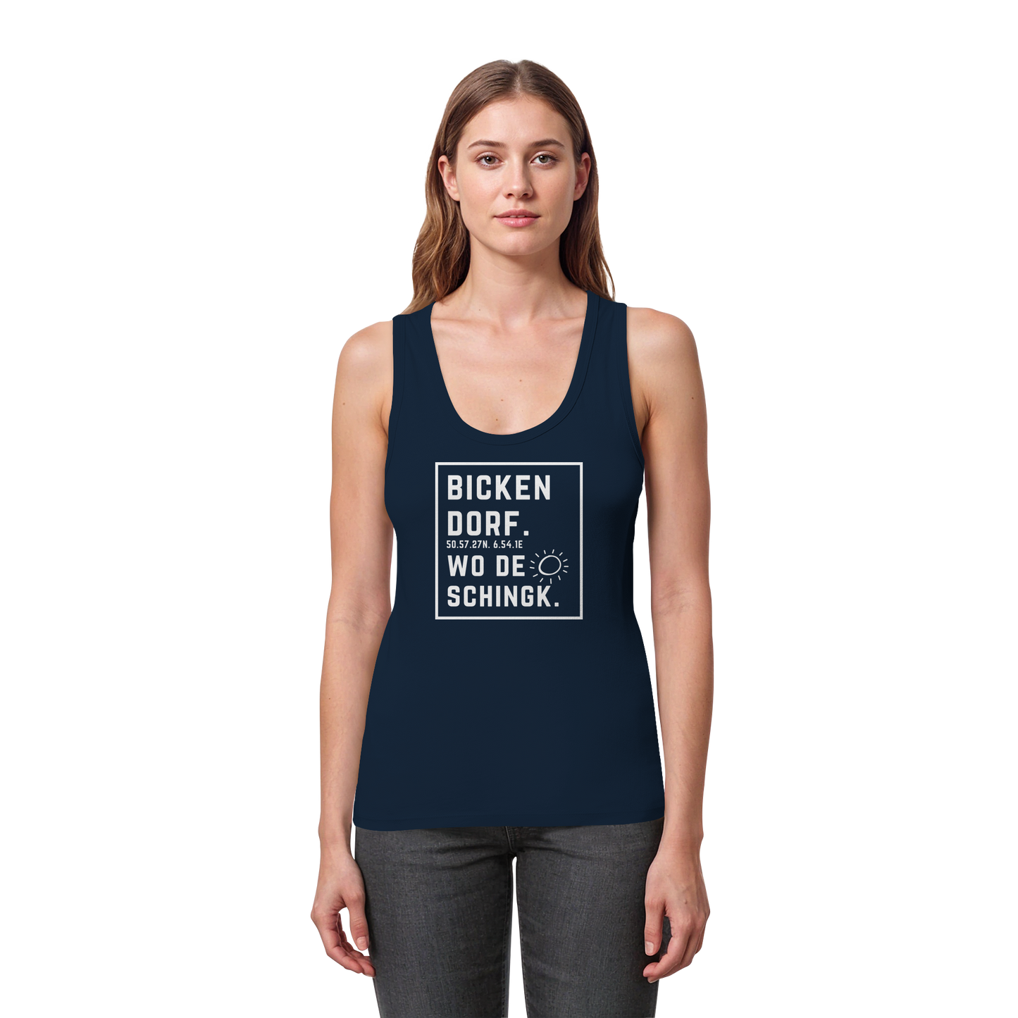 Wo de Sonn schingk - Bickendorf Druck - Womens Organic Fitted Tank Top