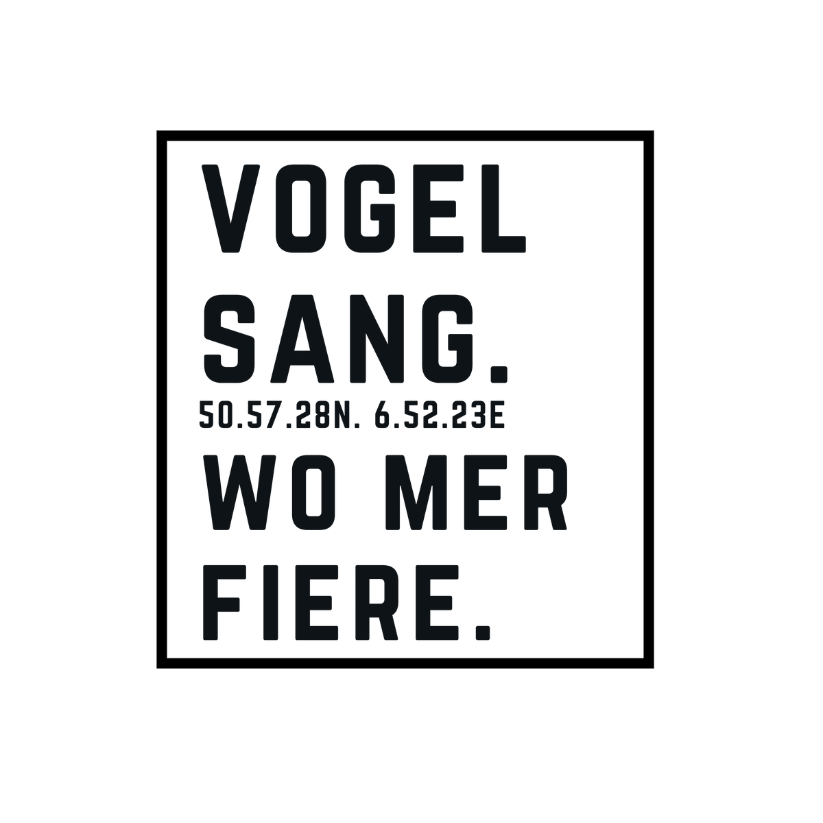 Vogelsang Wo mer fiere