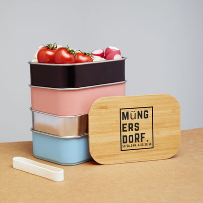 Müngersdorf Koordinaten (Druck) - Lunch Box - Schwarz