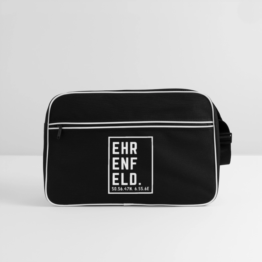 Ehrenfeld Koordinaten (Druck) - Retro Tasche - Schwarz/Weiß