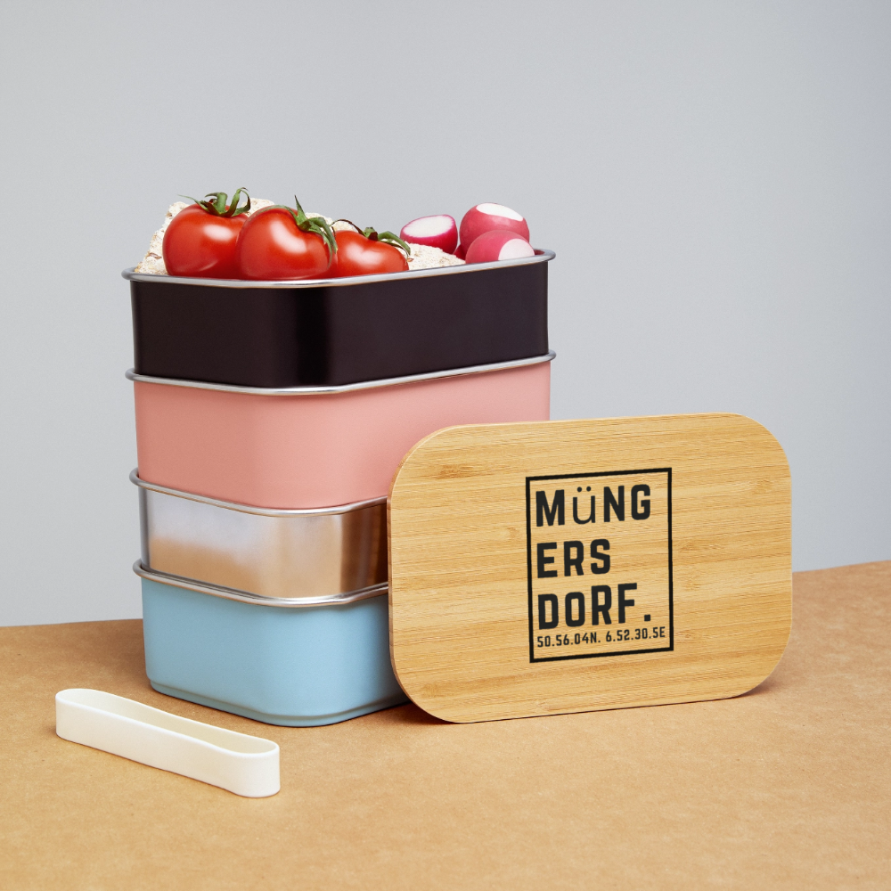 Müngersdorf Koordinaten (Druck) - Lunch Box - Hellrosa
