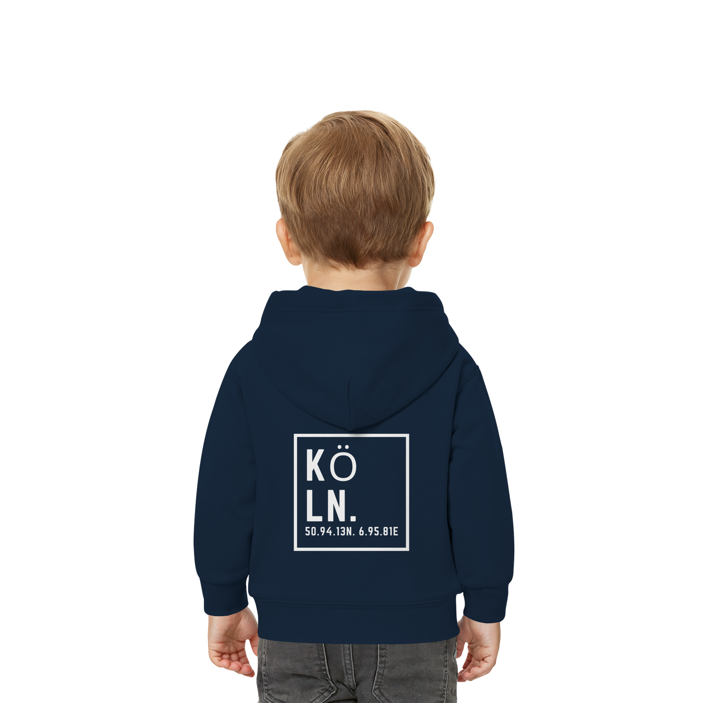 Köln Koordinaten (großer Druck auf dem Rücken) - Baby Organic Hoodie