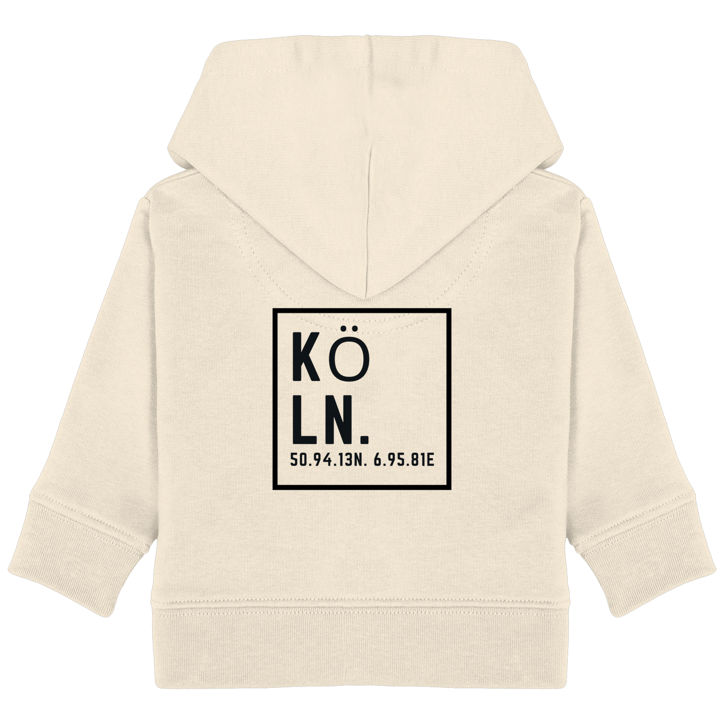 Köln Koordinaten (großer Druck auf dem Rücken) - Baby Organic Hoodie