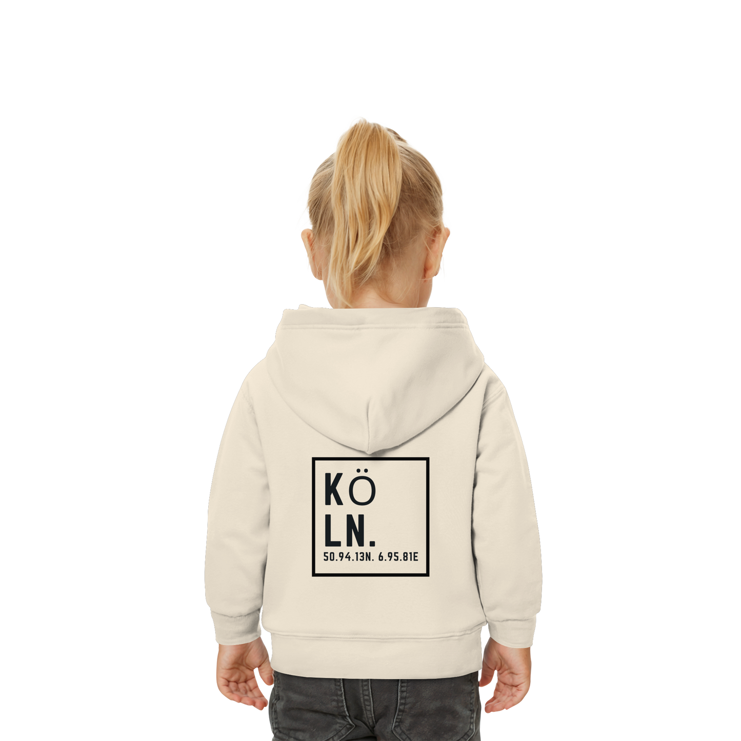 Köln Koordinaten (großer Druck auf dem Rücken) - Baby Organic Hoodie
