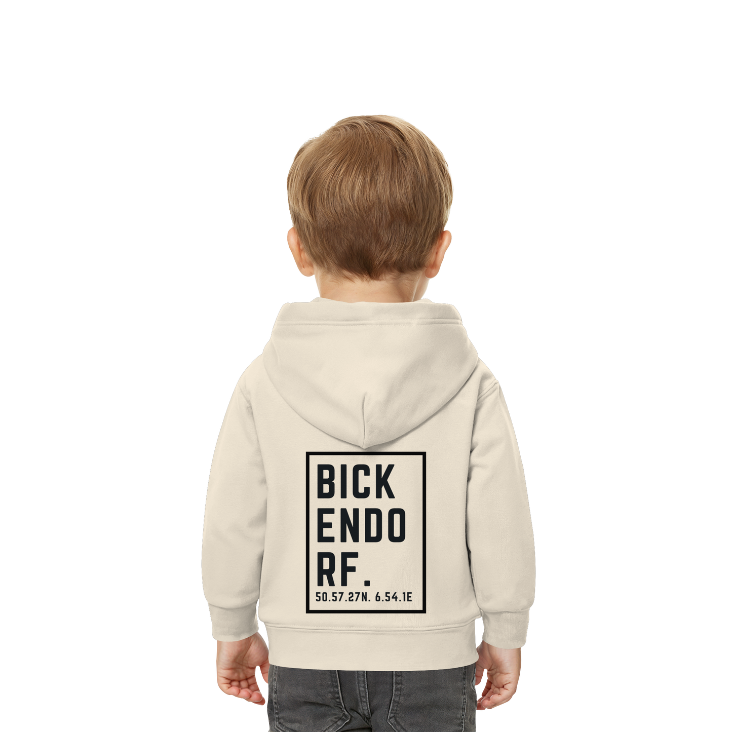 Bickendorf Koordinaten (großer Druck auf dem Rücken) - Baby Organic Hoodie