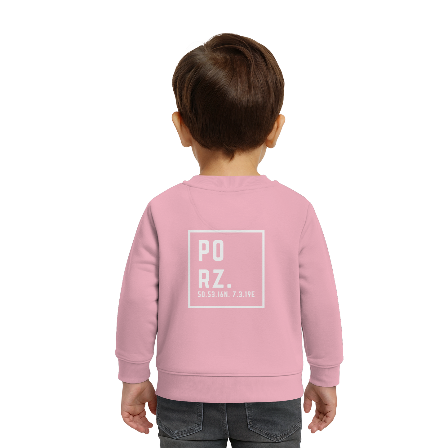 Porz Koordinaten (großer Druck Rücken) - Baby Organic Sweatshirt