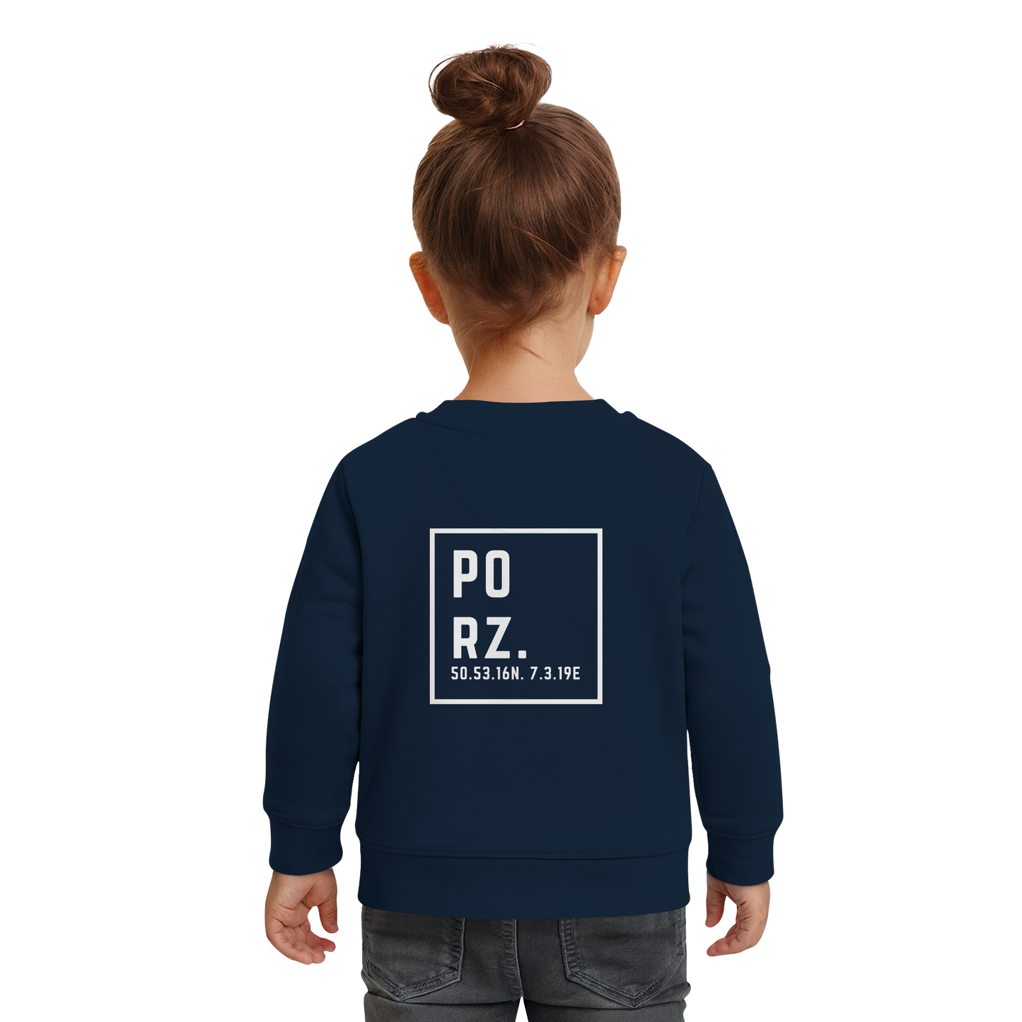 Porz Koordinaten (großer Druck Rücken) - Baby Organic Sweatshirt