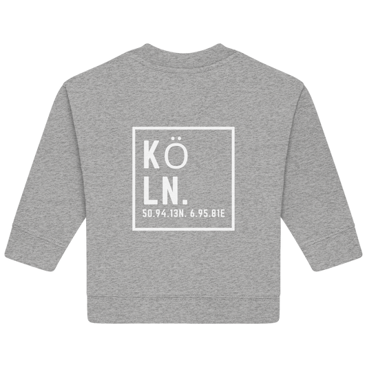 Köln Koordinaten (großer Druck auf dem Rücken) - Baby Organic Sweatshirt