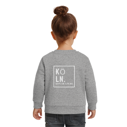 Köln Koordinaten (großer Druck auf dem Rücken) - Baby Organic Sweatshirt