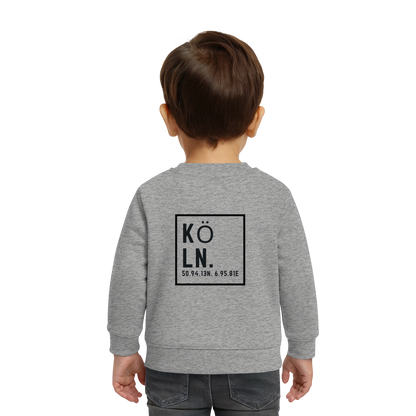Köln Koordinaten (großer Druck auf dem Rücken) - Baby Organic Sweatshirt