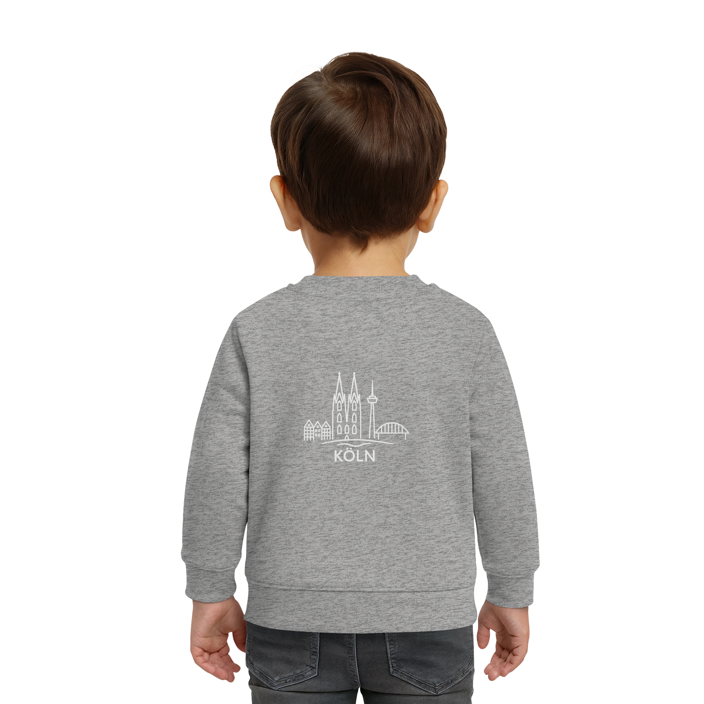 Köln Skyline (großer Druck auf dem Rücken) - Baby Organic Sweatshirt