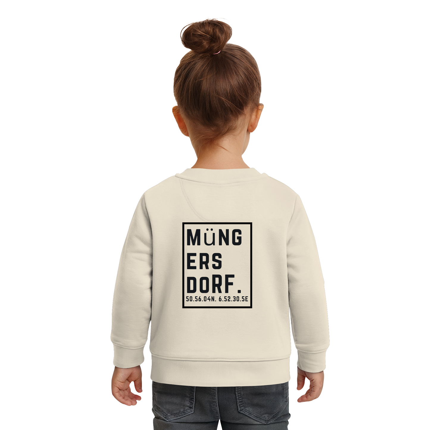 Müngersdorf Koordinaten (großer Druck auf dem Rücken) - Baby Organic Sweatshirt