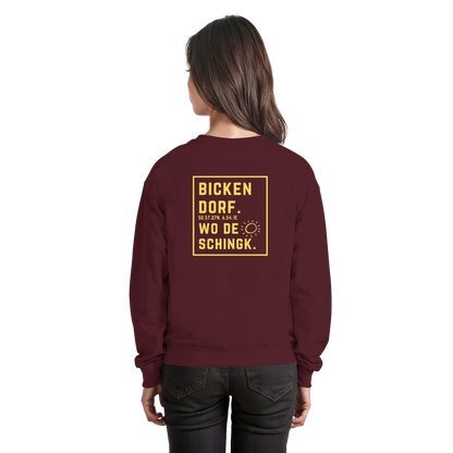Wo de Sonn schingk - Bickendorf Druck Rücken - Basic Sweatshirt