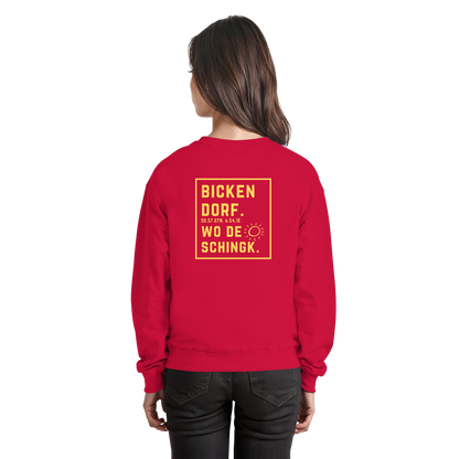Wo de Sonn schingk - Bickendorf Druck Rücken - Basic Sweatshirt