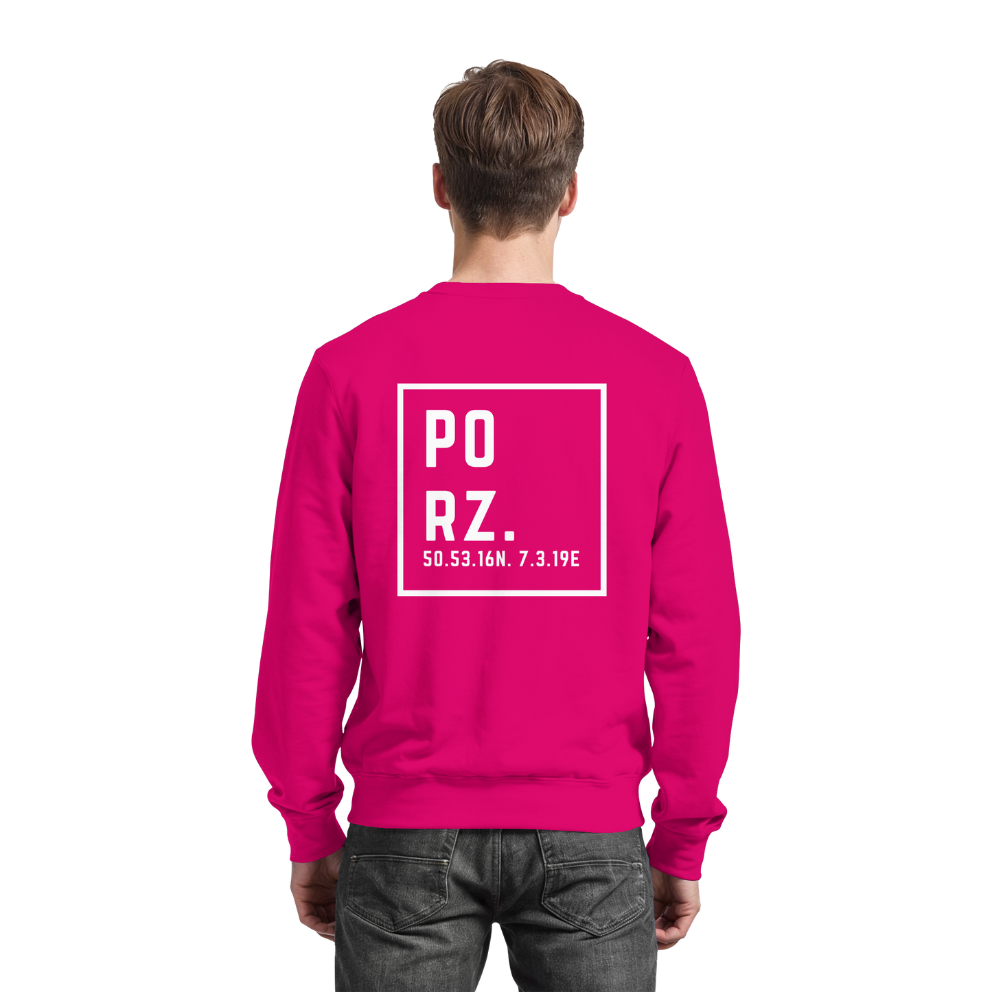Porz Koordinaten (großer Druck Rücken) - Basic Sweatshirt