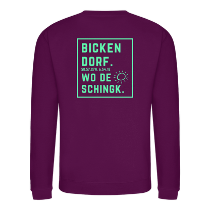 Wo de Sonn schingk - Bickendorf Druck Rücken - Basic Sweatshirt