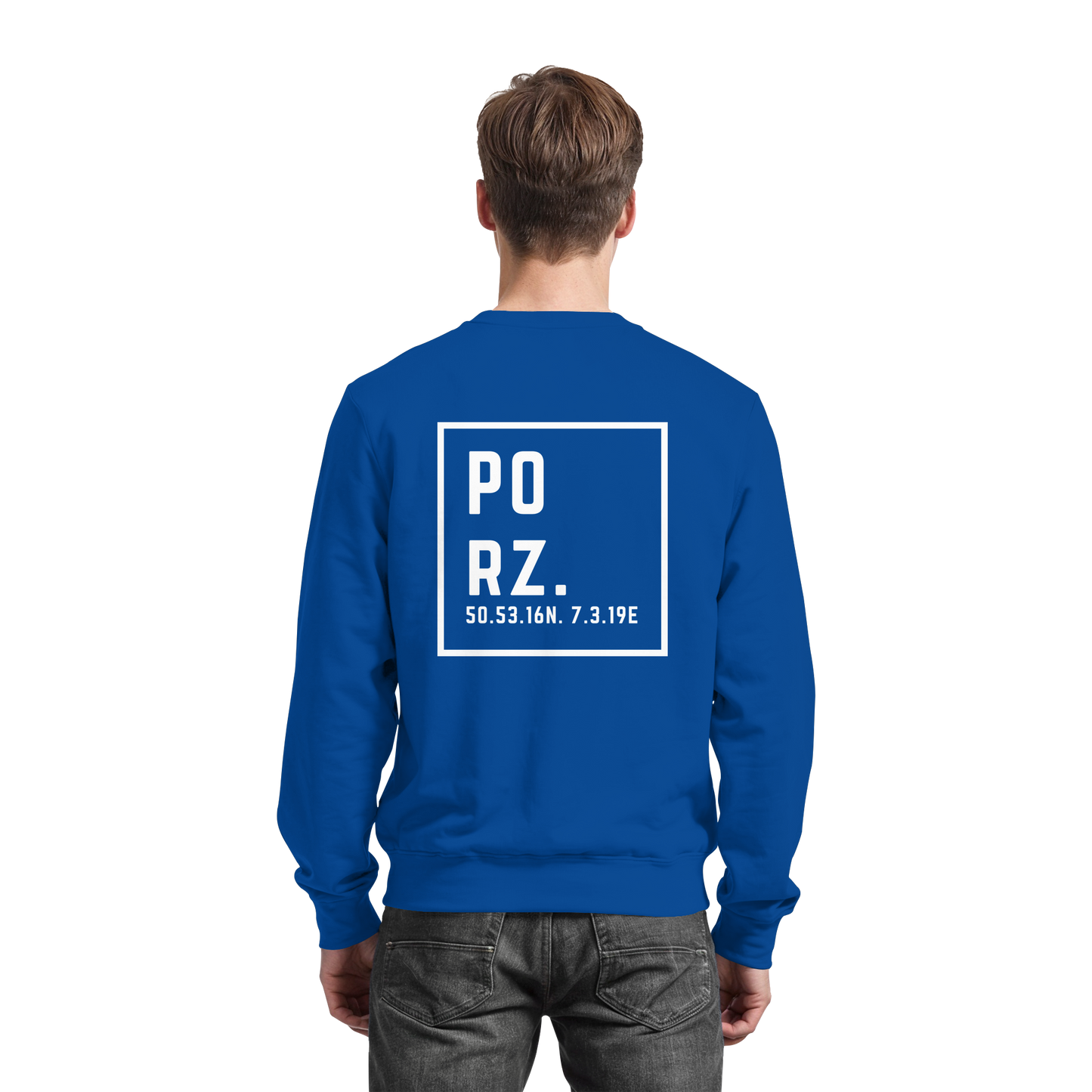 Porz Koordinaten (großer Druck Rücken) - Basic Sweatshirt