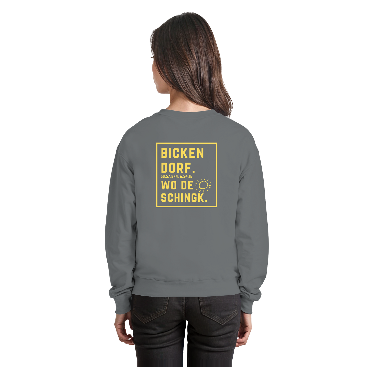 Wo de Sonn schingk - Bickendorf Druck Rücken - Basic Sweatshirt