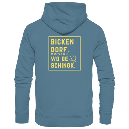 Wo de Sonn schingk - Bickendorf Druck Rücken - Basic Unisex Hoodie