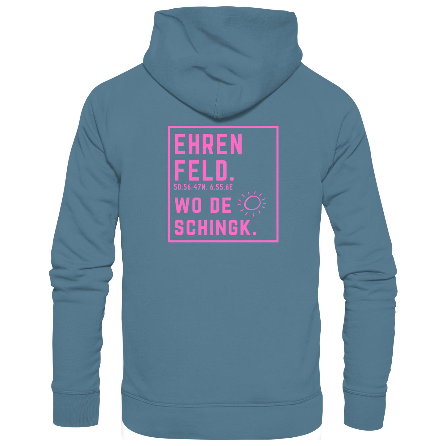 Wo de Sonn schingk - Ehrenfeld Druck Rücken  - Basic Unisex Hoodie