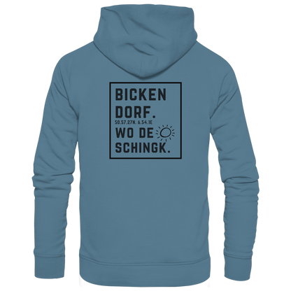 Wo de Sonn schingk - Bickendorf Druck Rücken - Basic Unisex Hoodie