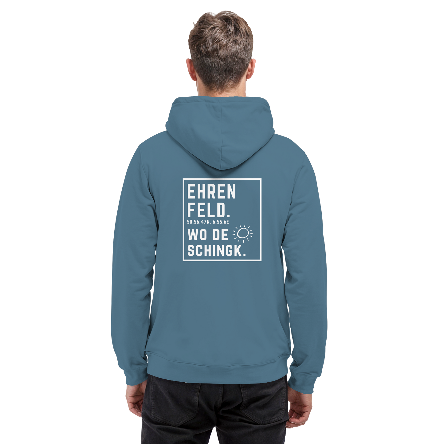 Wo de Sonn schingk - Ehrenfeld Druck Rücken  - Basic Unisex Hoodie