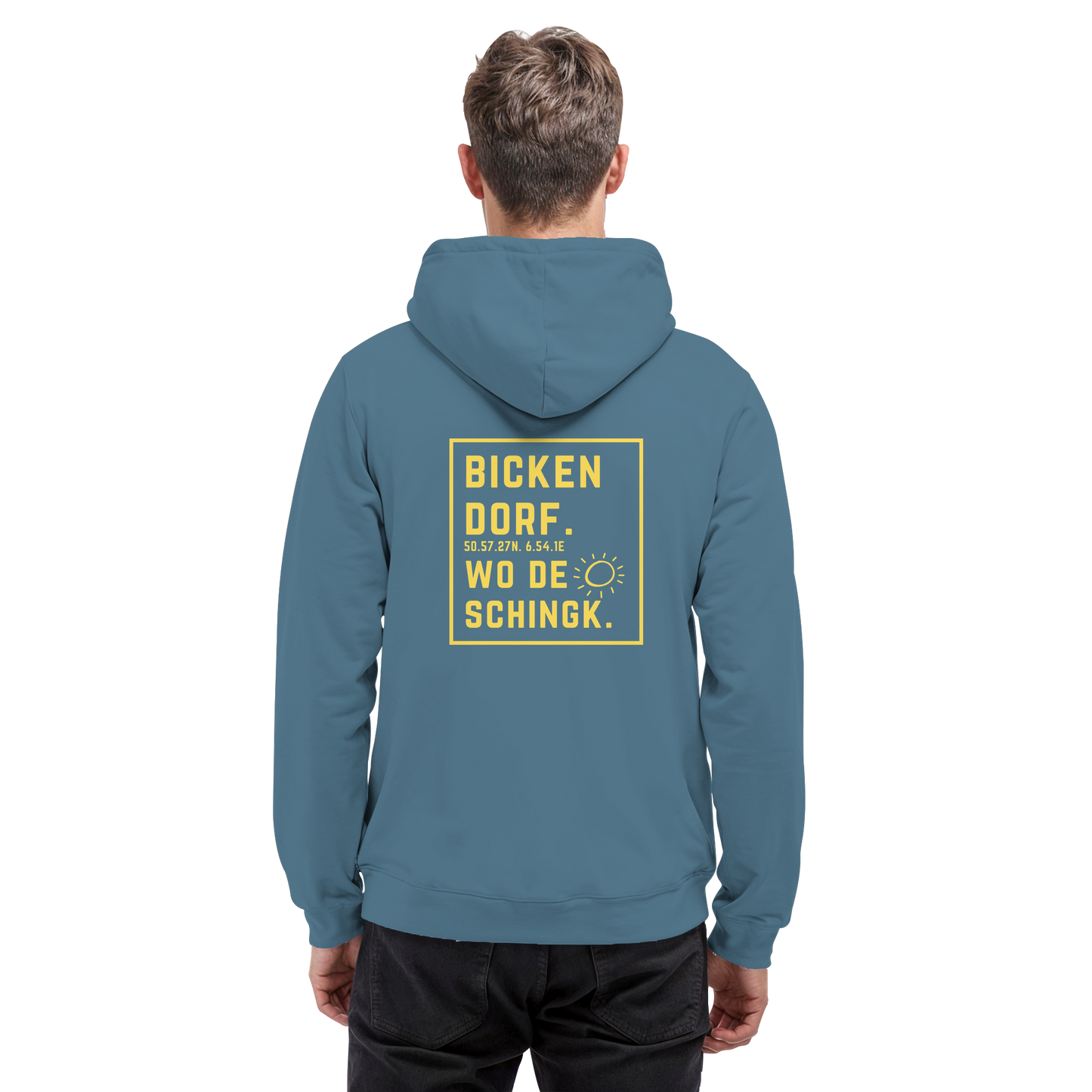 Wo de Sonn schingk - Bickendorf Druck Rücken - Basic Unisex Hoodie